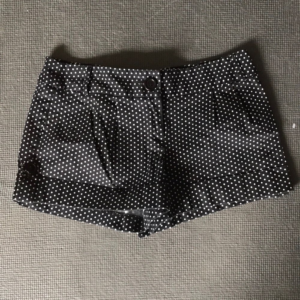 Black poka dot shorts